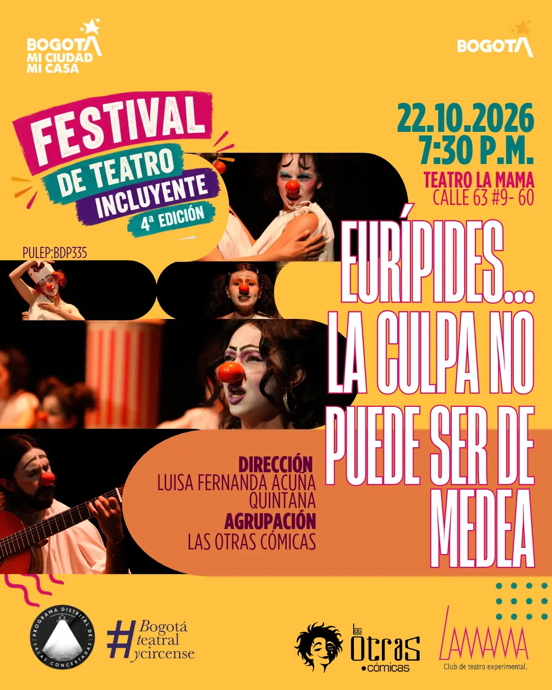 Afiche de Eurípides... La Culpa No Puede Ser de Medea